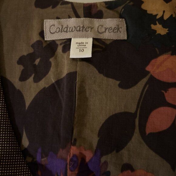 Coldwater Creek Brown Tweed Vest Sz 10 M Button Up Academia Peplum Waistcoat - Picture 8 of 9